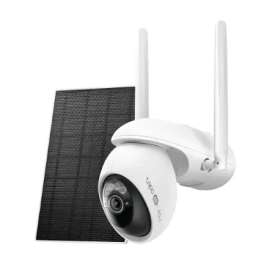Solar-Powered Pan/Tilt Wi-Fi/4G LTE Security Camera Kit TP Link, 1/2.7" Progressive Scan CMOS Starlight Sensor, 2× 850 nm IR LEDs (33 ft / 10 m) Full-Color Night Vision, Pan Mechanical Range: 326° (360° Pan Coverage) Tilt Mechanical Range: 53° (98° T