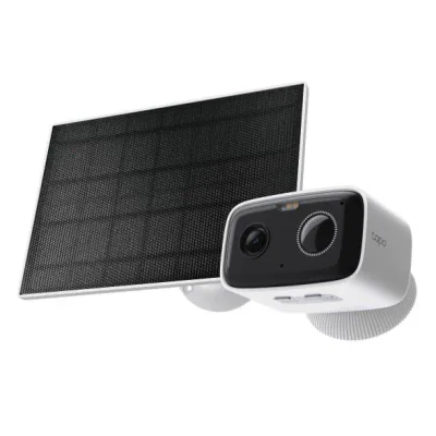 Solar-Powered Security Camera Kit 1 × Tapo C400, 1 × Tapo A201C SPEC:1080p (1920*1080), 2.4 GHz, Solar panel (5.2V, 2.5W) FEATURE: Non-Stop Power, Flexible Solar Installation, Smart Detection and Notifications (motion, people), Color Night Vision, So
