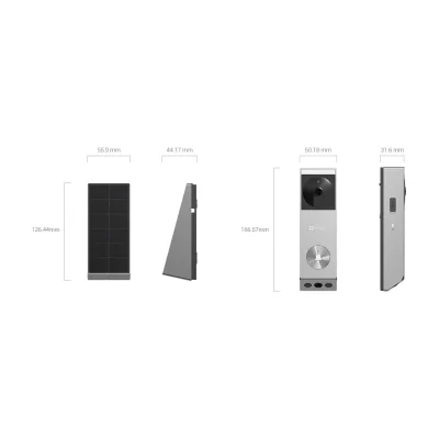 Sonerie video wireless EZVIZ EP3X PRO 1080p, sonerie alimentata cu baterii, comunicare bidirectionala si vedere nocturna, rezistent la intemperii IP65; Stocare interna 32 GB, Lentile duale 2K si 1080P