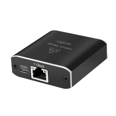 SPLITTER RETEA Logilink, 1 la 2 Gigabit 1000 Mbit/s, USB power, pana la 100m, negru, "NS0011"
