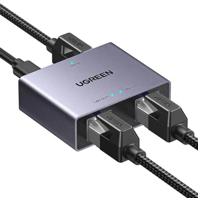 SPLITTER RETEA Ugreen, "NW301" 1 la 2 Gigabit 1000 Mbit/s, USB power, pana la 100m, negru, "45311" - 6941876243112