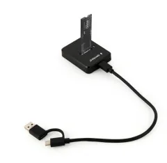 GEMBIRD Desktop USB Type-C M.2 SATA NVME SSD drive docking station black