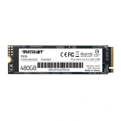SSD PATRIOT, P310, 480 GB, M.2, PCIe Gen3.0 x4, R/W: 1700/1500 MB/s, "P310P480GM28"