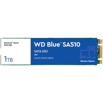 WD Blue SA510 SSD 1TB M.2 2280 SATA III 6Gb/s internal single-packed POWERED BY SANDISK