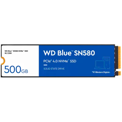 SSD WD Blue SN580 500GB M.2 2280 PCIe Gen4 x4 NVMe TLC, Read/Write: 4000/3600 MBps, IOPS 450K/750K, TBW: 300 "WDS500G3B0E-00CHF0"
