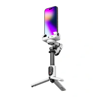 Stabilizator AOCHUAN M1 Pro cu iluminare RGB (alb)
