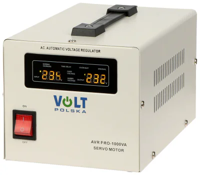 Stabilizator de tensiune de rețea VOLT Polska AVR-PRO-1000VA, 1000 VA, 130-260 V AC