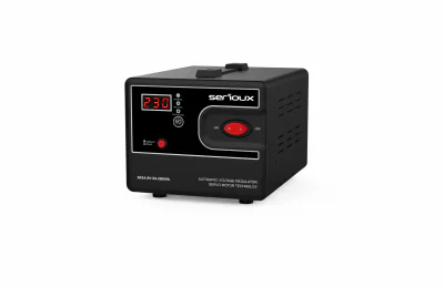 Stabilizator de tensiune Serioux Servo 124-2000VA, putere 2000VA/1200W, tip servo motor, transformator toroidal+ Servo motor, interval tensiune intrare 150V ~ 260V, interval frecvența intrare 45Hz ~ 65Hz, tensiune de ieșire 230V, precizie de ieșire ±