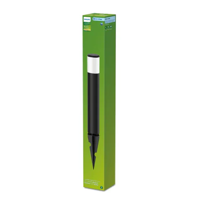 Stalp LED pentru exterior cu spike Philips PUREX GARDENLINK, 1.5W, 180lm, lumina calda (2700K), IP44, 530x60x60mm, Negru