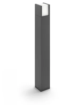 Stalp LED pentru iluminat exterior Philips Arbour, 6W (47W), 600 lm, lumina calda (2700K), IP44, 770x100mm, Antracit