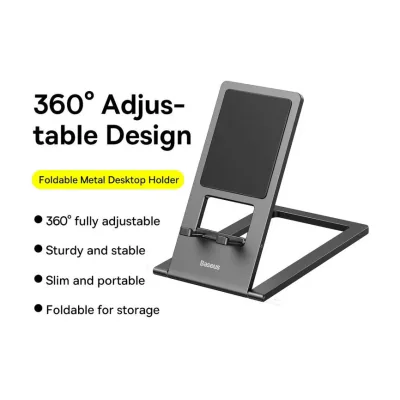 STAND Baseus smartphone sau tableta, pliabil, aliaj zinc, dimensiuni: 139.6*81*5.6 mm, gri "LUKP000013" - 6932172605896