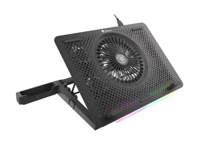 Stand/Cooler laptop Genesis Oxid 450 RGB, 15.6", 5 ventilatoare, iluminare RGB, negru
