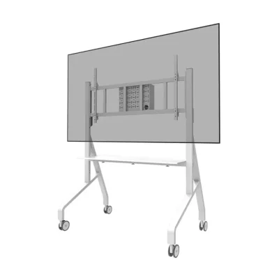 Stand podea mobil/fix Neomounts FL50-575WH1; pentru display-uri cu diagonale 65"-110", sistem de prindere VESA 100x100~1100x600, greutate maxima suportata 125kg, fix; lockable - lacătul nu este inclus; culoare alb. Garantie 5 ani