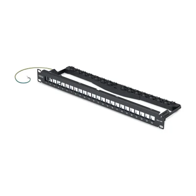 StarTech.com 24 Port 1U Blank Keystone Patch Panel with Cable Management Bar, Rackmount Cat6 Patch Panel for RJ45 STP Ethernet Network Jacks, RJ-45, Cat6a, Cat8, Rack mounting, 1U, Black, Steel