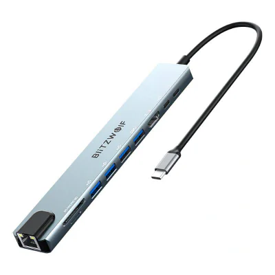 Stație de andocare Blitzwolf BW-TH5 10in1 USB-C (argintiu)