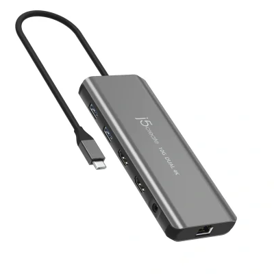 Stație de andocare J5CREATE JCD398-N, 0,19 m, Space Grey