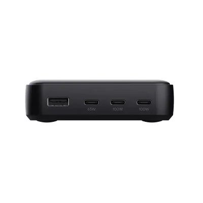 Statie de incarcare Trust,  4 porturi: 1 x USB-A & 3 x USB-C, putere maxima 100W, compatibil cu laptop, tableta, smartphone, accessorii, negru