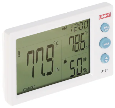 Stație meteo UNI-T UT-A12T, temperatură de la -10 la 50 °C, umiditate 20-95 %