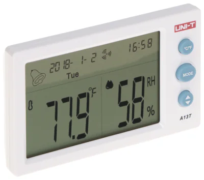 Stație meteo UNI-T UT-A13T, temperatură de la -10 la 50 °C, umiditate 20-95 %