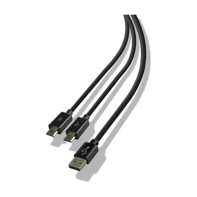 Steelplay Dual Play & Charge Cable For Controllers - Black (PS4), PlayStation 4, Gaming controller cable, Black, USB, Wired, 3 m