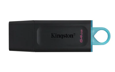 Kingston Technology DataTraveler ® Exodia (Black + Teal) 2 Pieces - USB 3.2 Flash Drive, 64 GB, USB Type-A, 3.2 Gen 1 (3.1 Gen 1), Cap, 22 g, Black, Turquoise