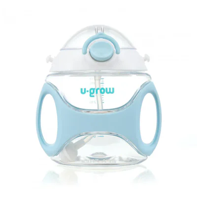 Sticla tritan cu pai si curea , 330 ml , blue, U-Grow