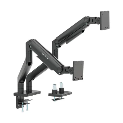 Suport 2 monitoare Serioux MM74-C024, tehnologie arc, compatibilitate  dimensiune ecran 17"-45", greutate maximă suportata: (per ecran): 20kg, VESA: 75x75, 100x100, inclinare: +50°~-20°, pivotare: +90°~-90°