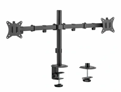 Suport 2 monitoare SeriouxMM66-C024, brat articulat monitor, compatibilitate dimensiune ecran 17"-32",  greutate maximă suportata: (per ecran): 9kg, VESA: 75x75, 100x100, inclinare: +45°~-45°, pivotare: +90°~-90°, rotația ecranului: + 180°~-180°, ins