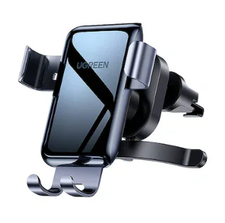 SUPORT AUTO Ugreen pt. SmartPhone, "LP274" fixare grila ventilatie rotunda, negru "30401" - 6957303834013