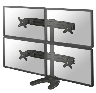 Suport cvadruplu monitor de birou Neomounts FPMA-D700DD4; pentru display-uri cu diagonale 19"-30", sistem de prindere VESA 75x75~100x100, greutate maxima suportata 8kg - per ecran, full motion, tilt +180°, swivel +180°, rotate +360°; inaltime reglabi