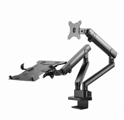 GEMBIRD Desk mounted adjustable monitor arm with notebook tray - full-motion