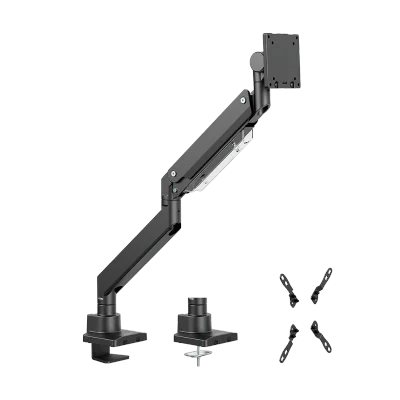 SUPORT de birou LOGILINK, pt 1 TV/monitor plat, curbat, diag. max 57 inch, rotatie, inclinare, orizontala, verticala, max 27 Kg, gas spring, negru, "BP0202"