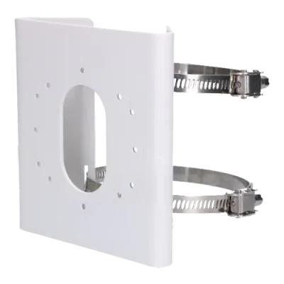 Suport de montaj pe stalp Hikvision DS-1275ZJ-S-SUS, dimensiuni: 144 mm × 131.6 mm × 44.3 mm, greutate: 760 g