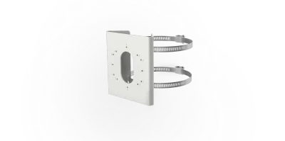 Suport de montaj pe stalp Hikvision DS-1275ZJ-S-SUS, dimensiuni: 144 mm × 131.6 mm × 44.3 mm, greutate: 760 g