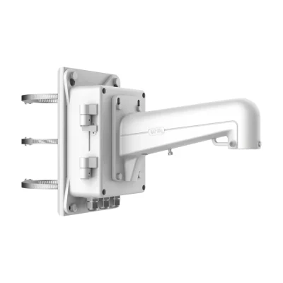 Suport de montaj pe stâlp pentru PTZ HIKVISION DS-1602ZJ-BOX-POLE, aluminiu și oțel, White