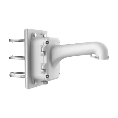 Suport de montaj pe stâlp pentru PTZ HIKVISION DS-1604ZJ-BOX-POLE, aliaj de aluminiu și oțel, White