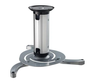 Suport de tavan telescopic Sopar Medusa II 23068, inaltime fixa de instalare de 13 cm, suporta pana la 10 kg, grad de inclinare de +/- 15°, rotatie 360°, din otel, argintiu