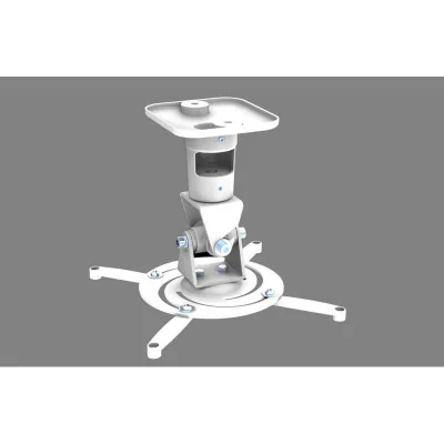 Suport de tavan telescopic Sopar pentru proiectoarele Supvex 23067, inaltime reglabila intre 18-34 cm, extensie maxima de la perete 22 cm, suporta pana la 15 kg, grad de inclinare de +/- 15°, rotatie 360°, din aluminiu, argintiu