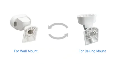 Suport detector OPTEX CW-G2 - compatibil serie FlipX; CW-G2; Instalare pe perete sau tavan; Reglabil pe orizontala - 45grade/stanga si 45 grade/dreapta; Reglabil pe verticala - 5grade/sus si 20grade/jos; Sistem de protectie cablu la sabotaj - cablul 