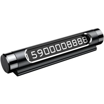 SUPORT dual numar de telefon parbriz Baseus, functie de inchidere si deschidere prin rotire, full metalic, noua seturi de numere incluse, negru "ACNUM-C01" - 6953156296831