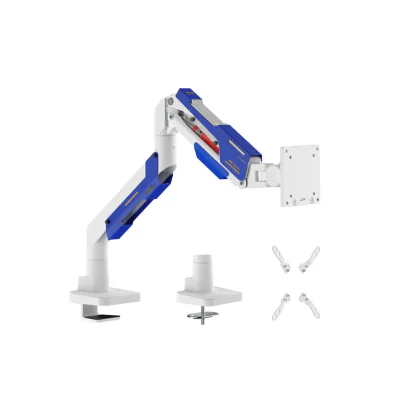 Suport monitor Serioux MM101-C012WH, arc cu gaz, compatibilitate dimensiune ecran 24"-57", greutate maximă suportata: 2~30 kg, VESA: 75x75, 100x100, 100x200, 200x100, 200x200, inclinare: +70°~-45°, pivotare: +90°~-90°, rotația ecranului: 360°
