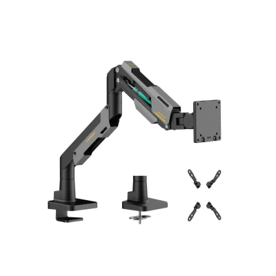 Suport monitor Serioux SRXA-MM101-C012GR, arc cu gaz, compatibilitate dimensiune ecran 24"-57", greutate maximă suportata: 2~30 kg, VESA: 75x75, 100x100, 100x200, 200x100, 200x200, inclinare: +70°~-45°, pivotare: +90°~-90°, rotația ecranului: 360°