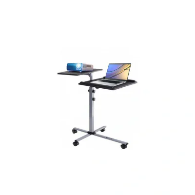 Suport pentru videoproiector cu 2 rafturi reglabile, mobil pe roti, TECHLY, negru, ICA-TB TPM-2 "ICA-TBTPM-2"