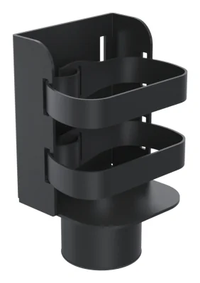 Ergonomic Solutions SpacePole POS Hand sanitiser bottle holder, SP2 top mount., POS side attachment, Black, Metal, 84 mm, 76 mm, 144.3 mm