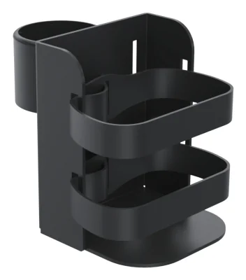 Ergonomic Solutions SpacePole POS Hand sanitiser bottle holder, SP2 pole mount., POS side attachment, Black, Metal, 84 mm, 132.1 mm, 105 mm