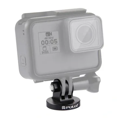 Suport Puluz cu filet CNC de 1/4" pentru camere de acțiune (negru)