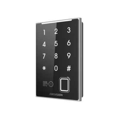 Supports RS-485 and Wiegand (W26, W34) protocol Supports reading DESfire card, Felica card and M1 card Supports authentication via card, password, fingerprint and QR code Supports bluetooth module (when connecting by RS-485) Tamper-proof function Max