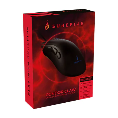 SureFire Condor Claw, Right-hand, Optical, USB Type-A, 6400 DPI, 6000 fps, Black