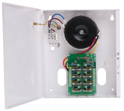 Sursă de alimentare AC cu transformator în carcasă metalică PULSAR PSAC-08246, ieșire 24 / 27 V AC