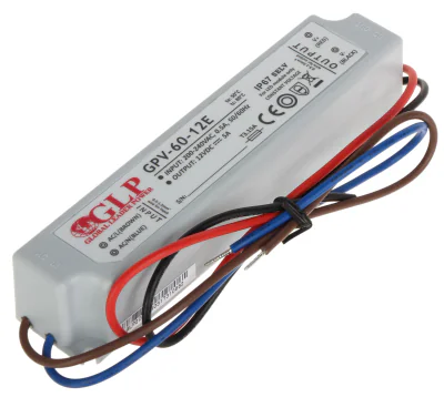 Sursă de alimentare în comutație mini GLP 12V/5A/GPV-MINI, 12 V DC, 5 A, 60 W